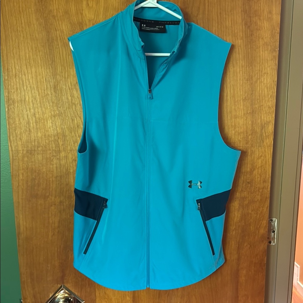 Under Armour Teal and Navy Nylon Sleeveless Vest.
